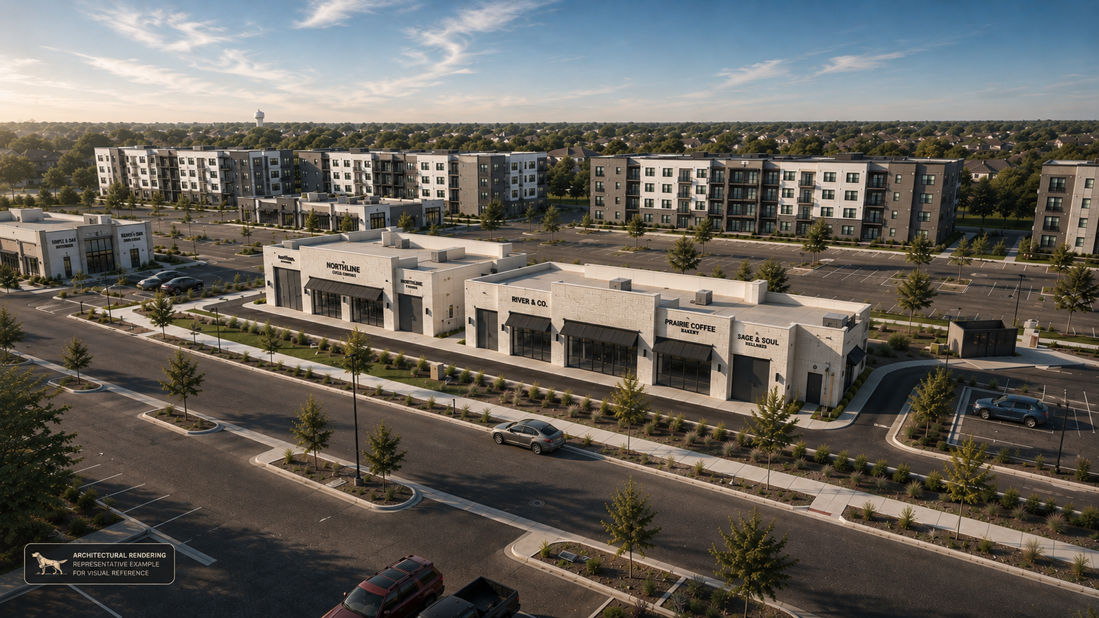 Rendering of a commercial development.